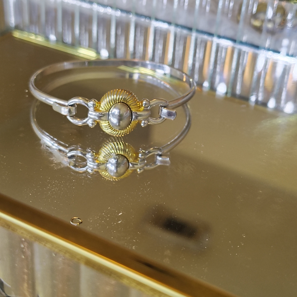 Monet Silver and Gold Bracelet with Elegant Chain Design